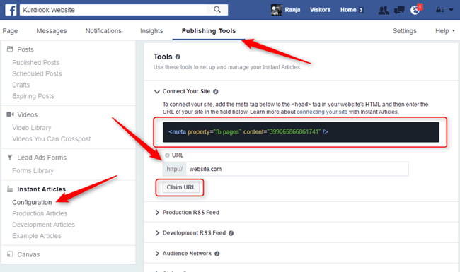 چالاک کردنی بەستەر لە Facebook Instant Articles